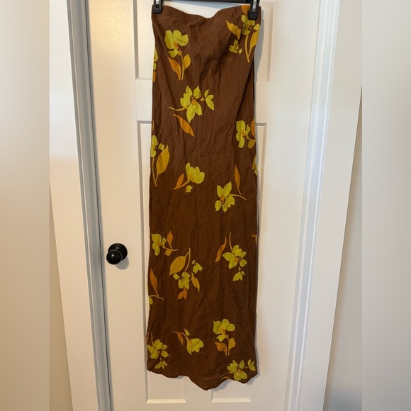 Soleil Soleil Strapless Floral Brown Dress - Picture 7 of 15